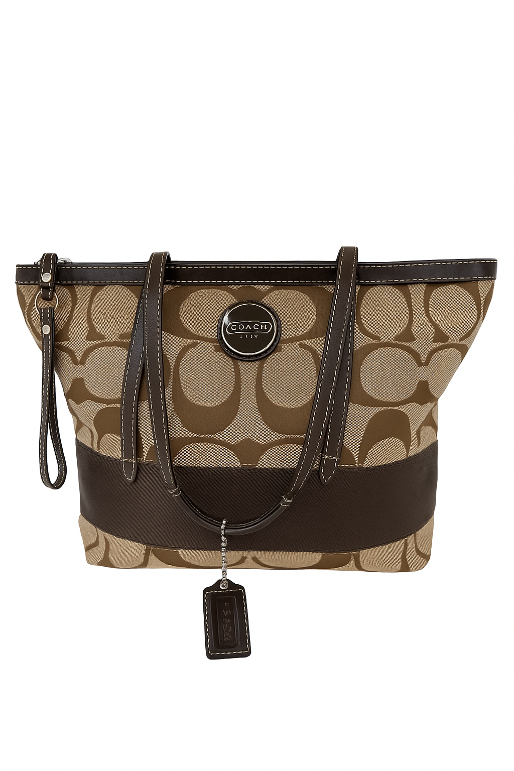 Coach Signature Brown Canvas Tote Bag Y2K