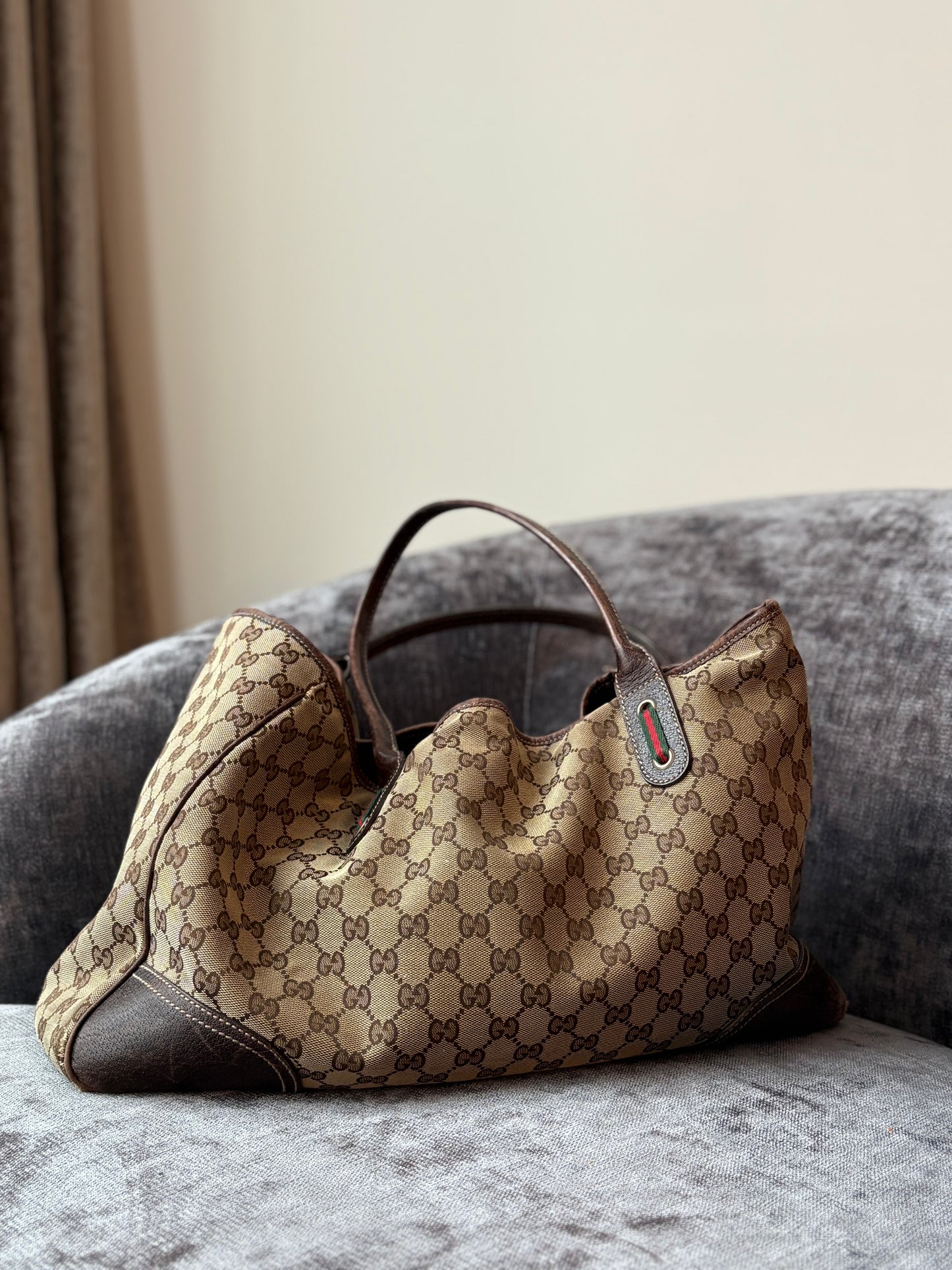 Vintage canvas Gucci GG tote bag