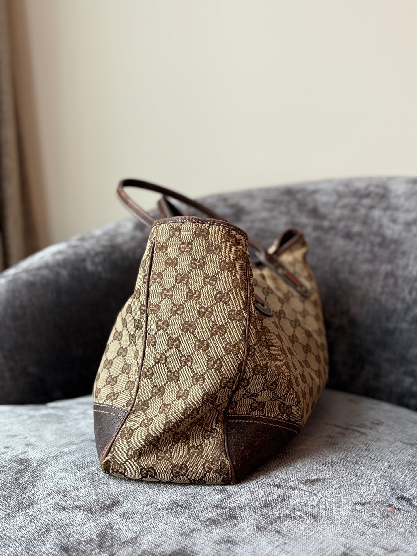 Vintage canvas Gucci GG tote bag