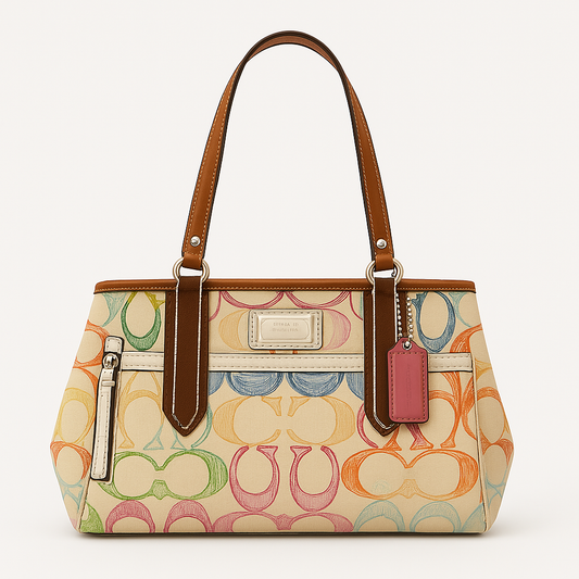 Vintage Coach Signature Multicolore Tote